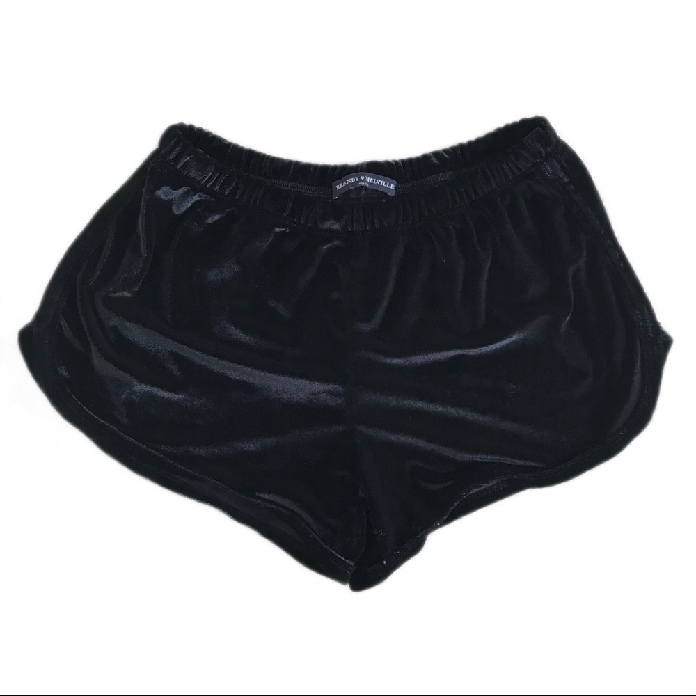 Brandy Black Velvet Shorts (ON HOLD) - Picture 1 of 4